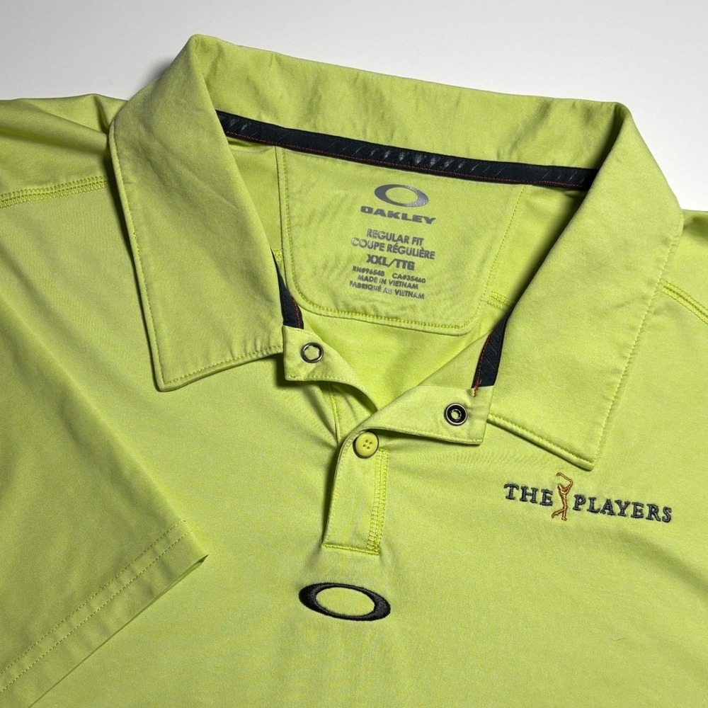Oakley Players Championship TPC Golf Polo Shirt Mens XXL Lime Green Performance‎